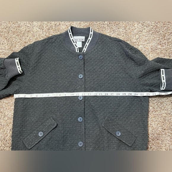 Vintage Bay Club Made USA Gray XL Button Cardigan Sweater Mr Rogers Pockets - Picture 6 of 12